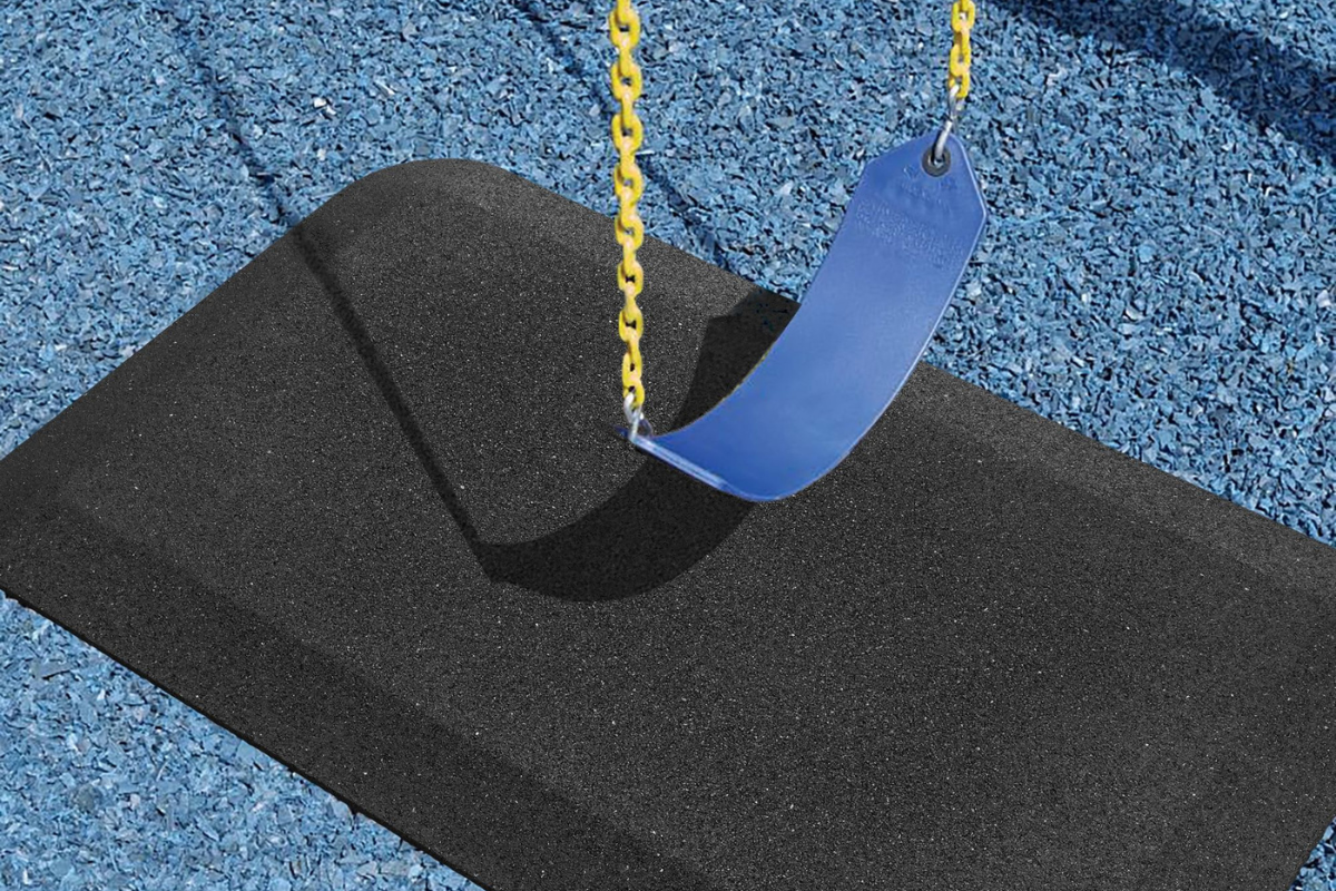 Black Rubber Playground Wear Mat