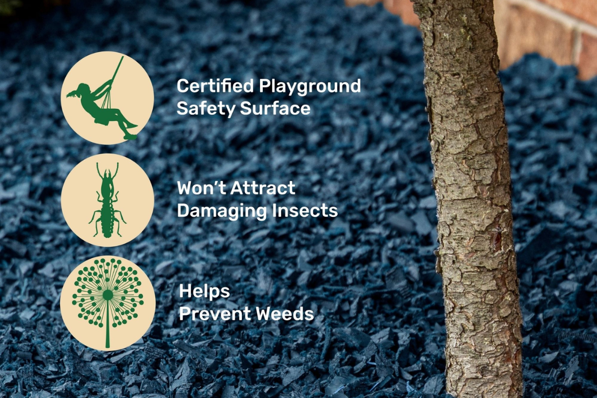 Blue Rubber Playground Mulch