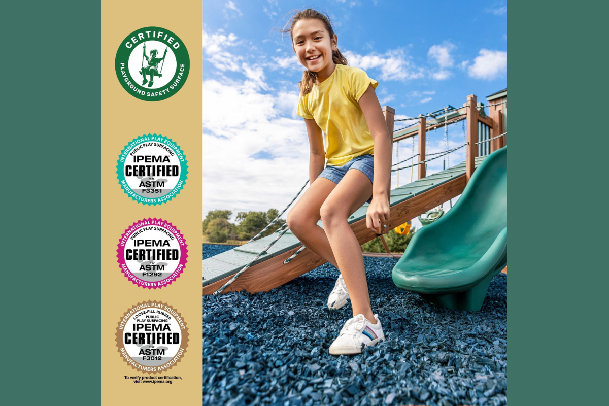 Blue Rubber Playground Mulch