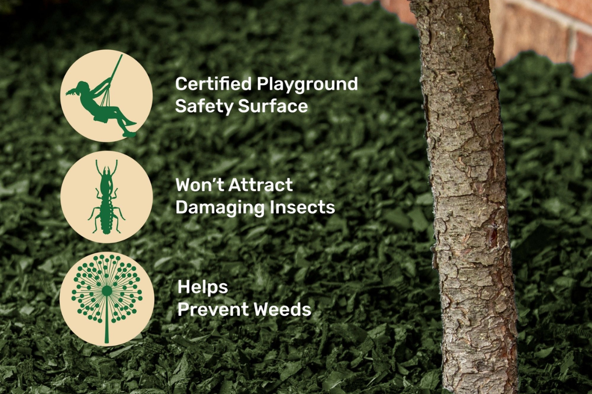 Green Rubber Playground Mulch