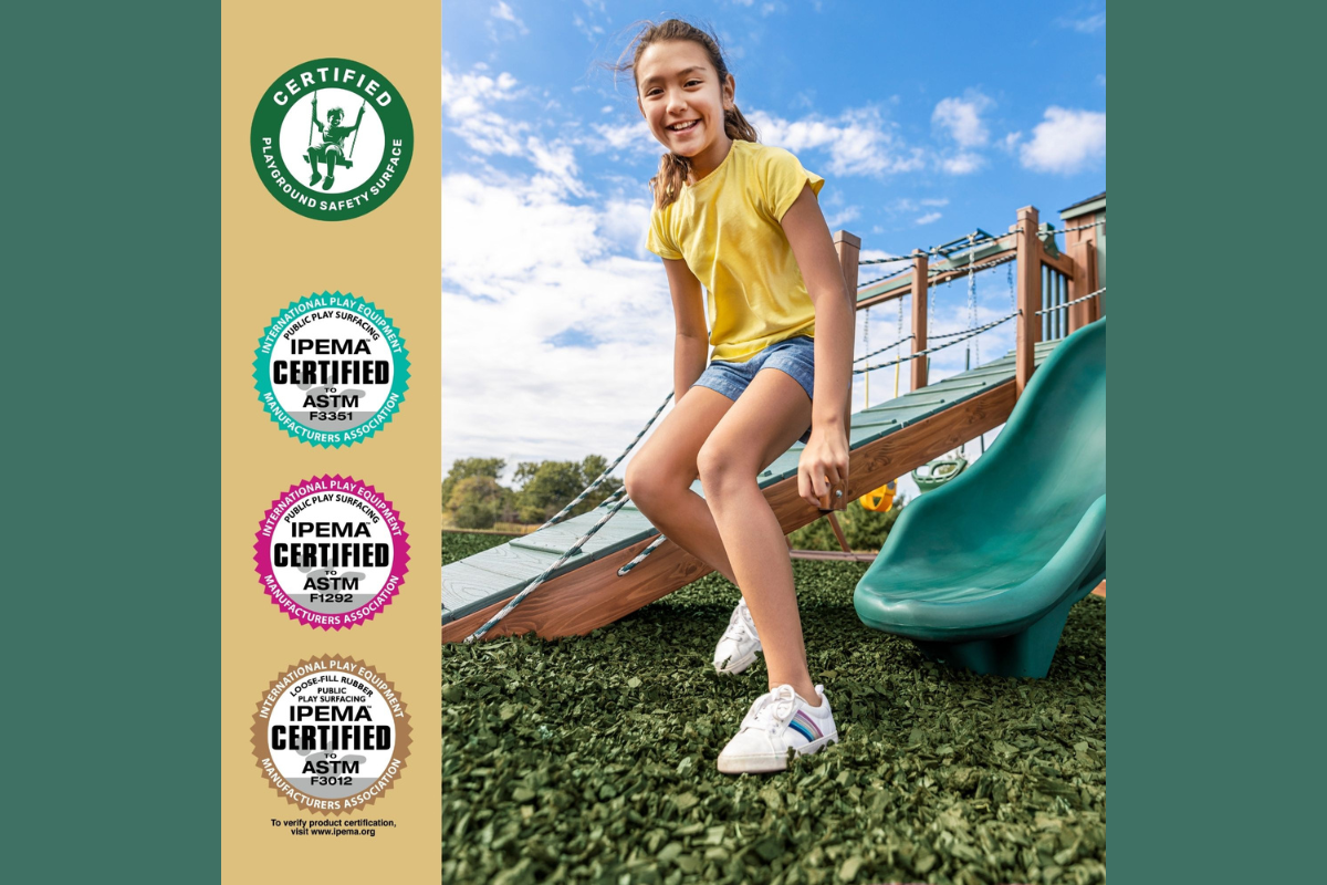 Green Rubber Playground Mulch