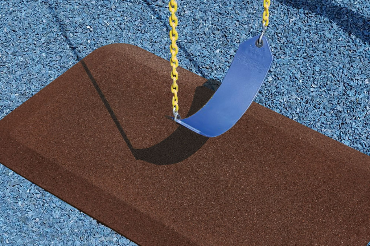 Red Rubber Playground Wear Mat