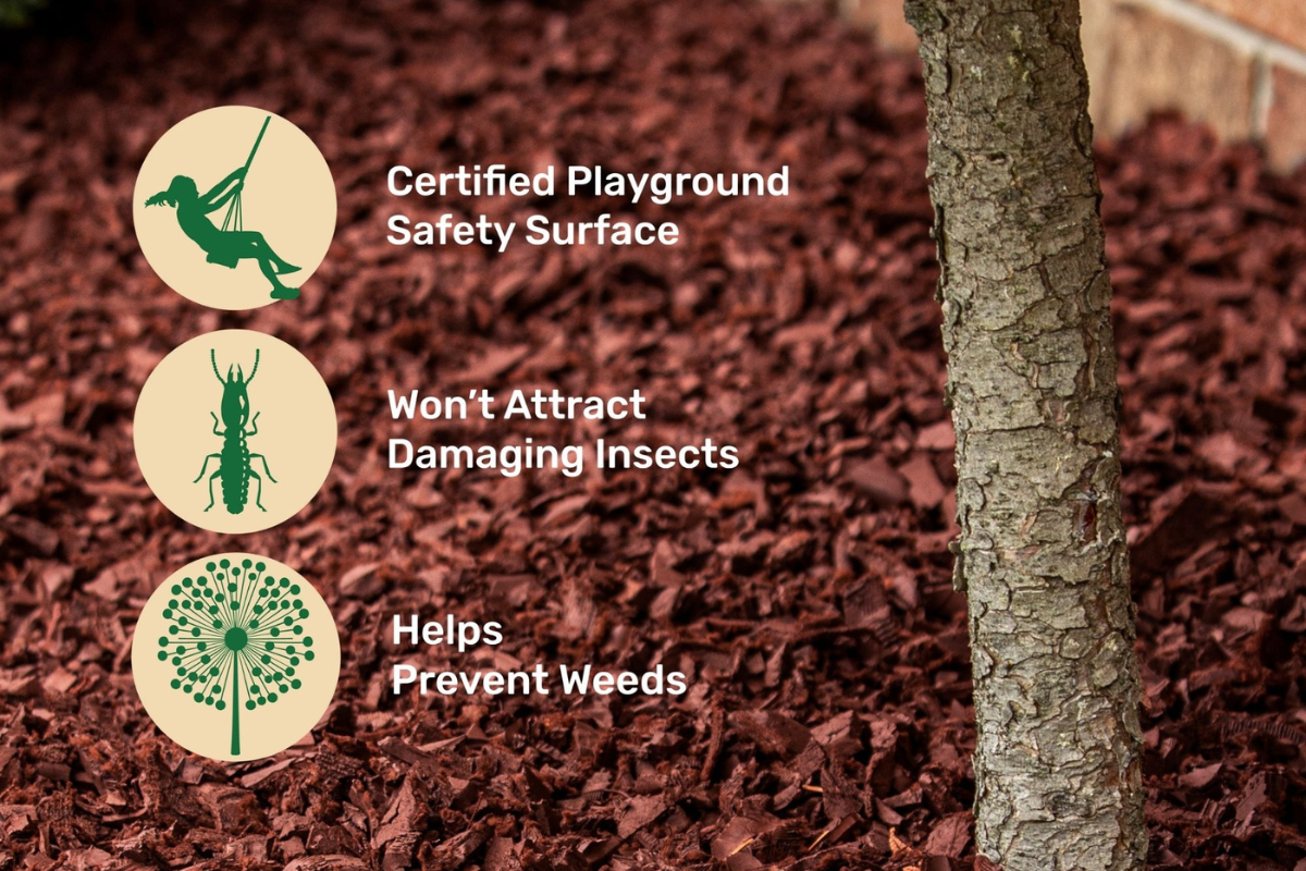 Red Rubber Playground Mulch