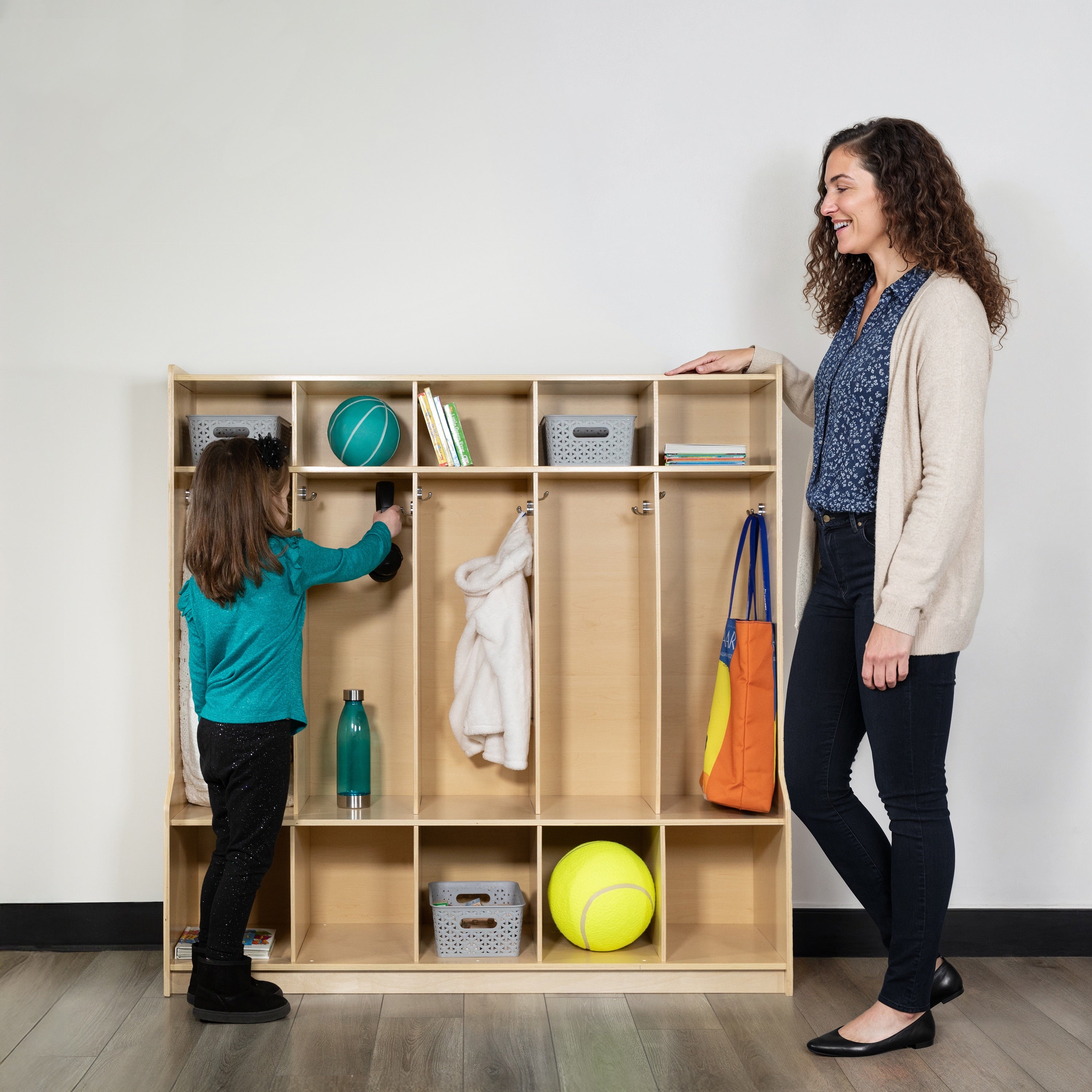 Hercules 5-section school coat locker in a classroom