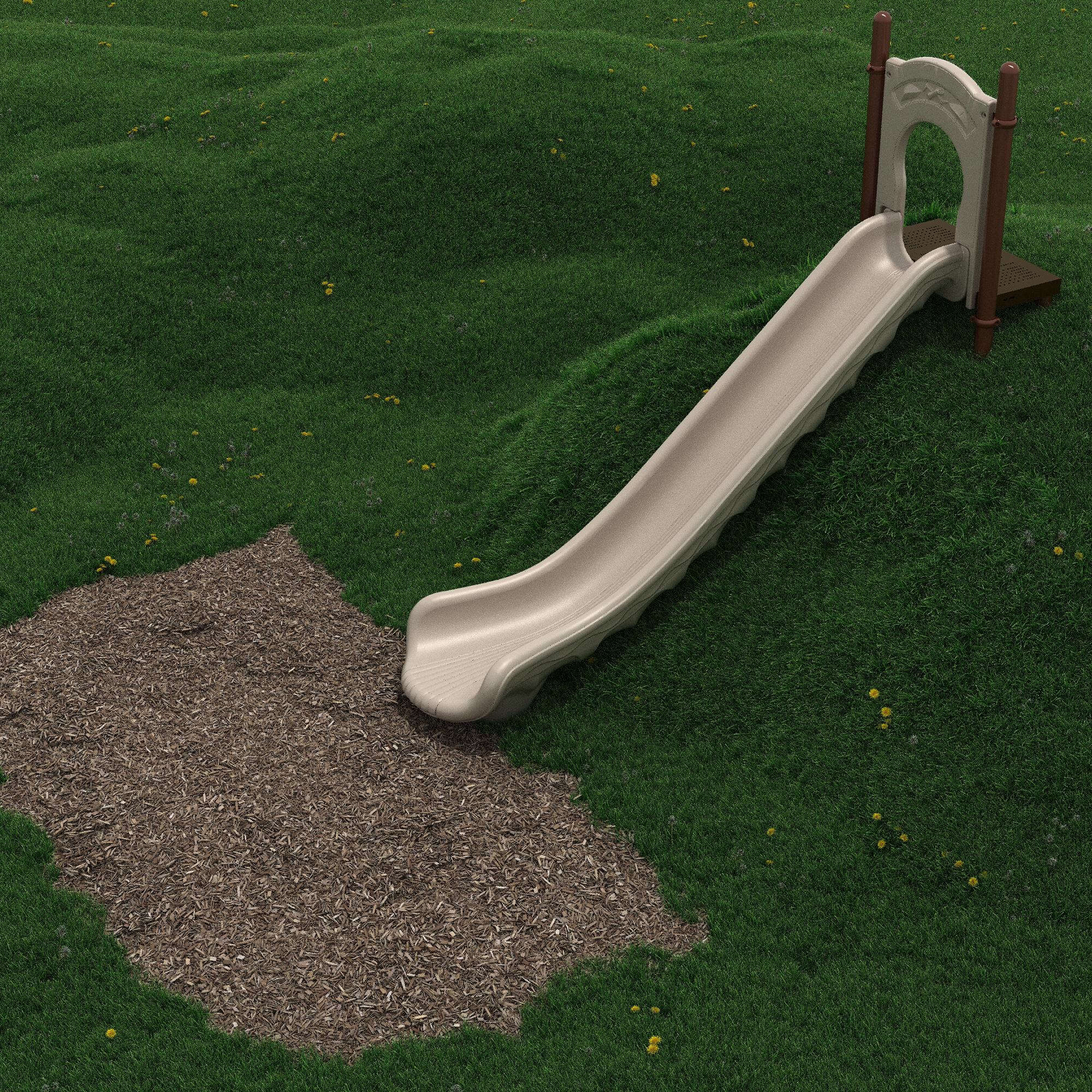6-Foot Single Straight Embankment Slide commercial playground equipment