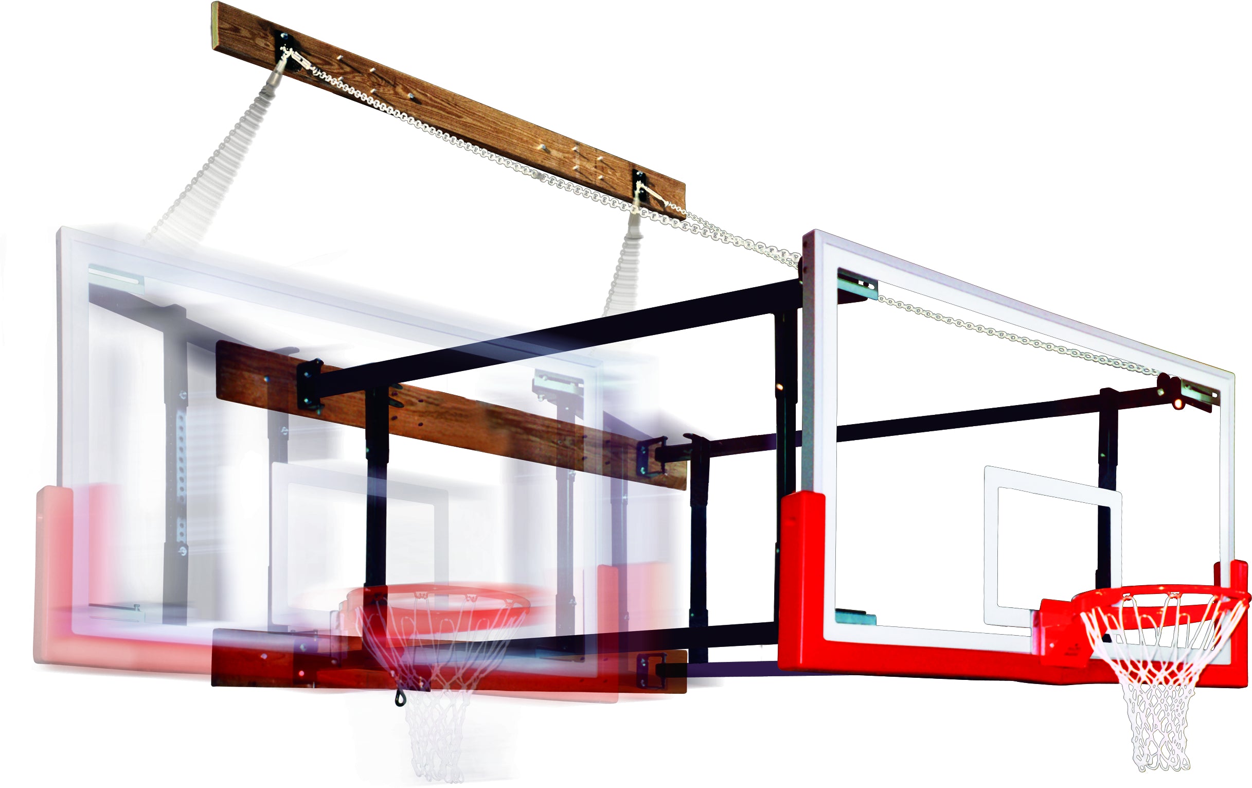 FoldaMount82 Commercial Folding Wall-Mount Basketball Goal