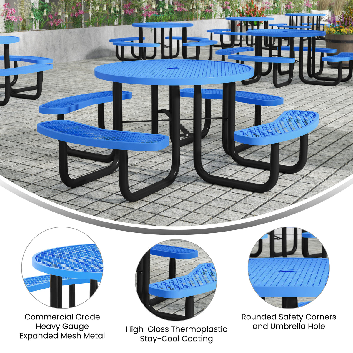 Creekside round anchored picnic table, alternate view 2
