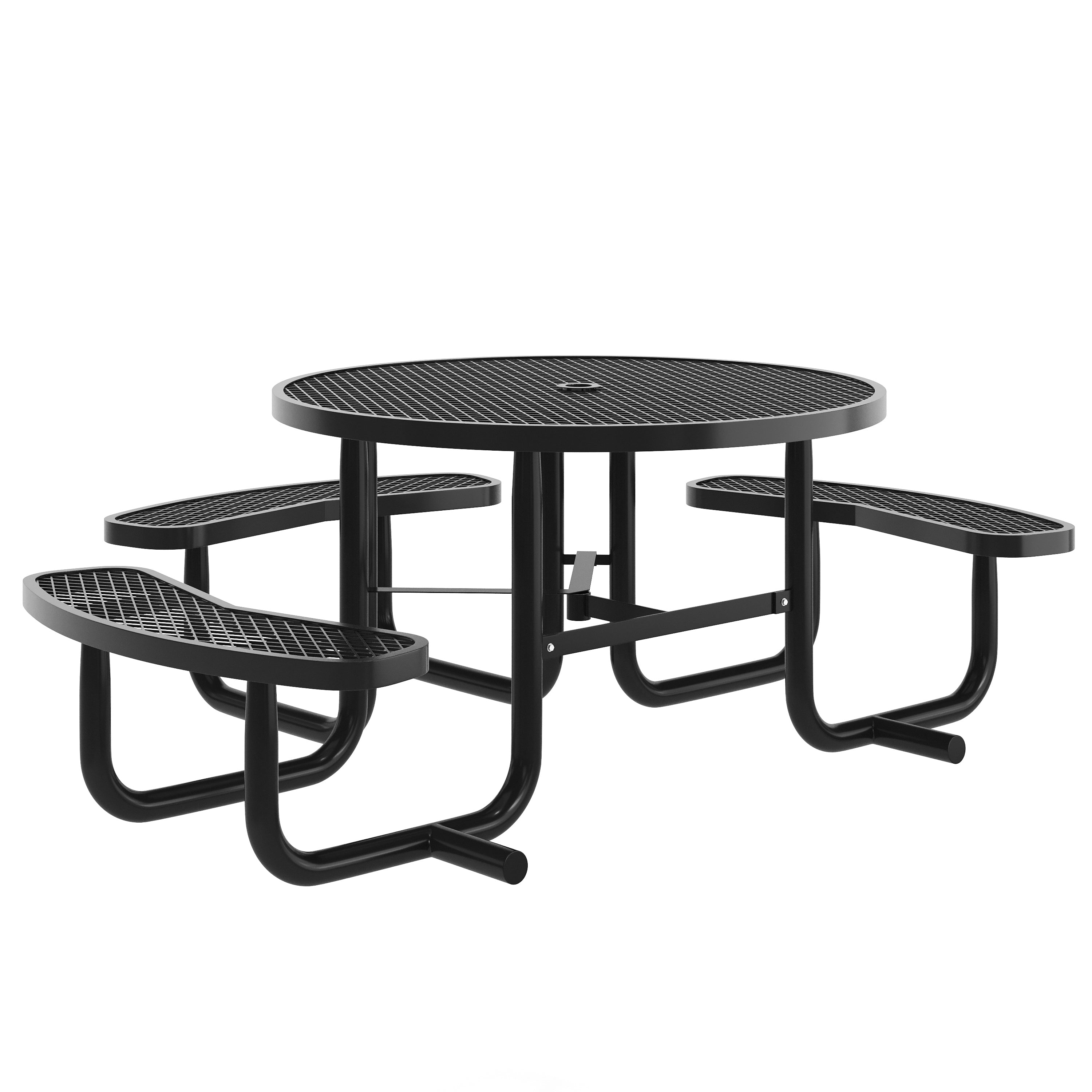 Creekside 46-inch wheelchair-accessible commercial picnic table in black