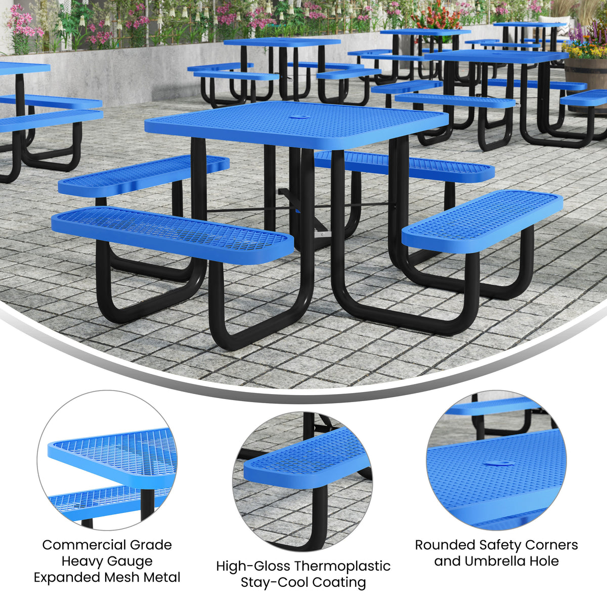 Creekside square anchored picnic table, alternate view 2