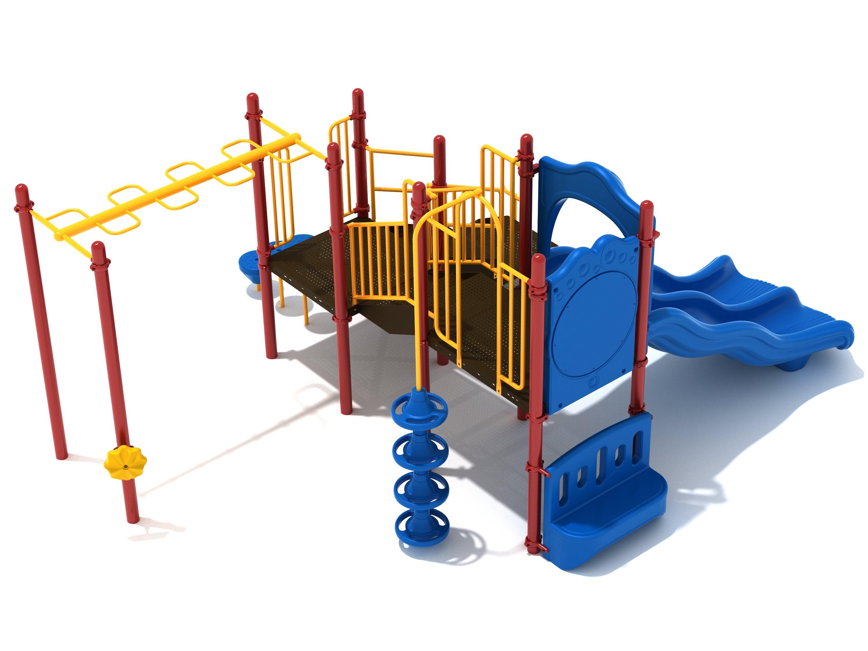 Hudson Yards commercial playground in Primary colors, front view