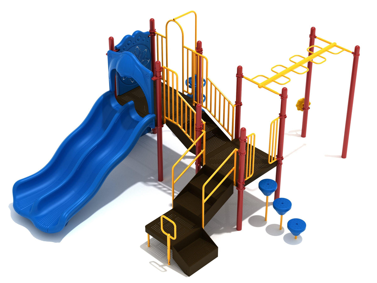 Hudson Yards commercial playground in Primary colors, alternate view