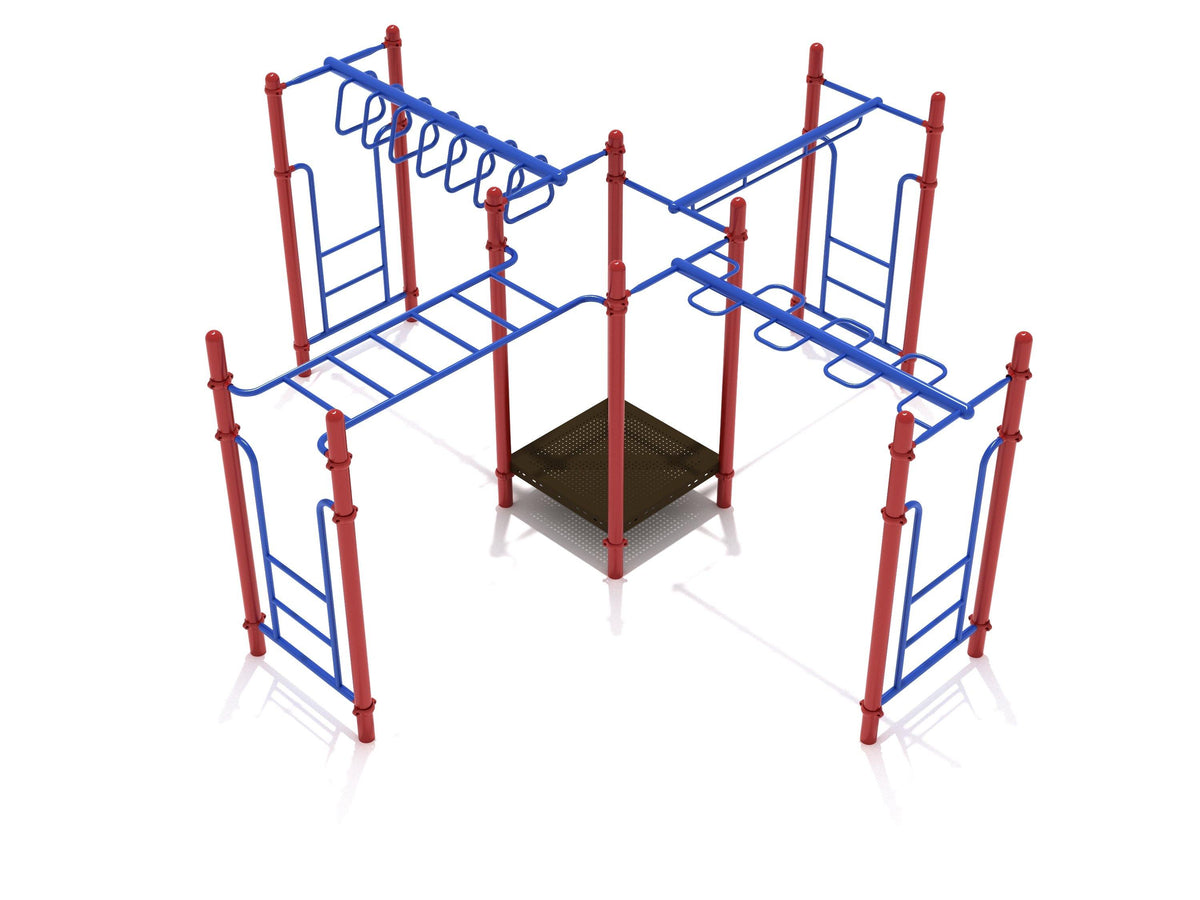 Waverly Woods commercial playground in Primary colors, front view