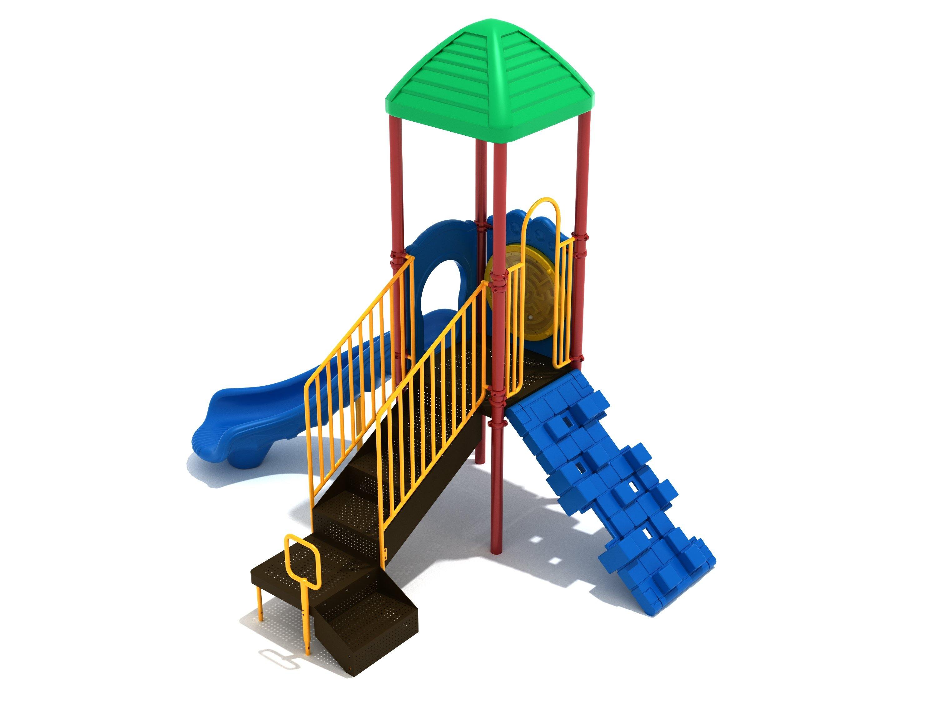 Eagles Perch commercial playground in Primary colors, front view