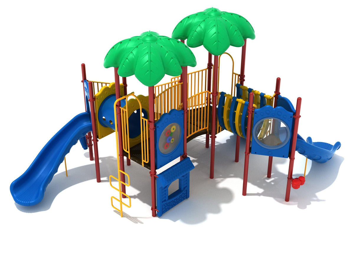 King's Ridge commercial playground in Primary colors, alternate view