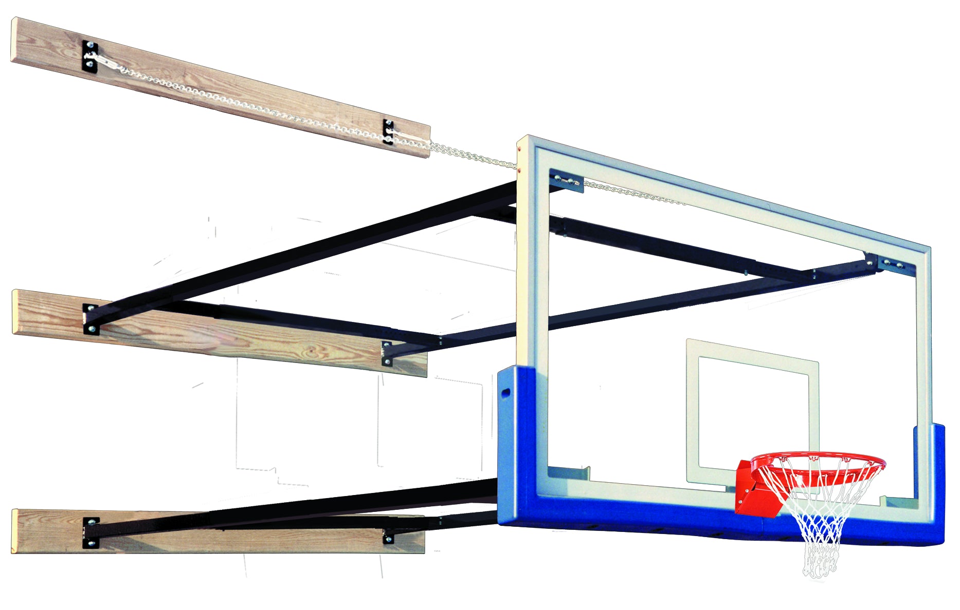 SuperMount82 Commercial Wall-Mount Basketball Goal