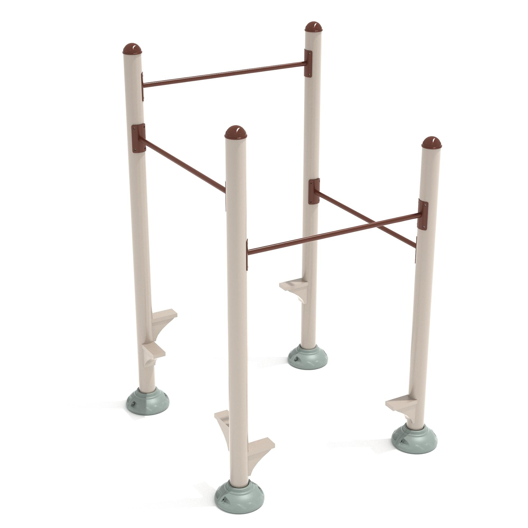 Inclined Chin Up Bars: Quad Station commercial playground equipment