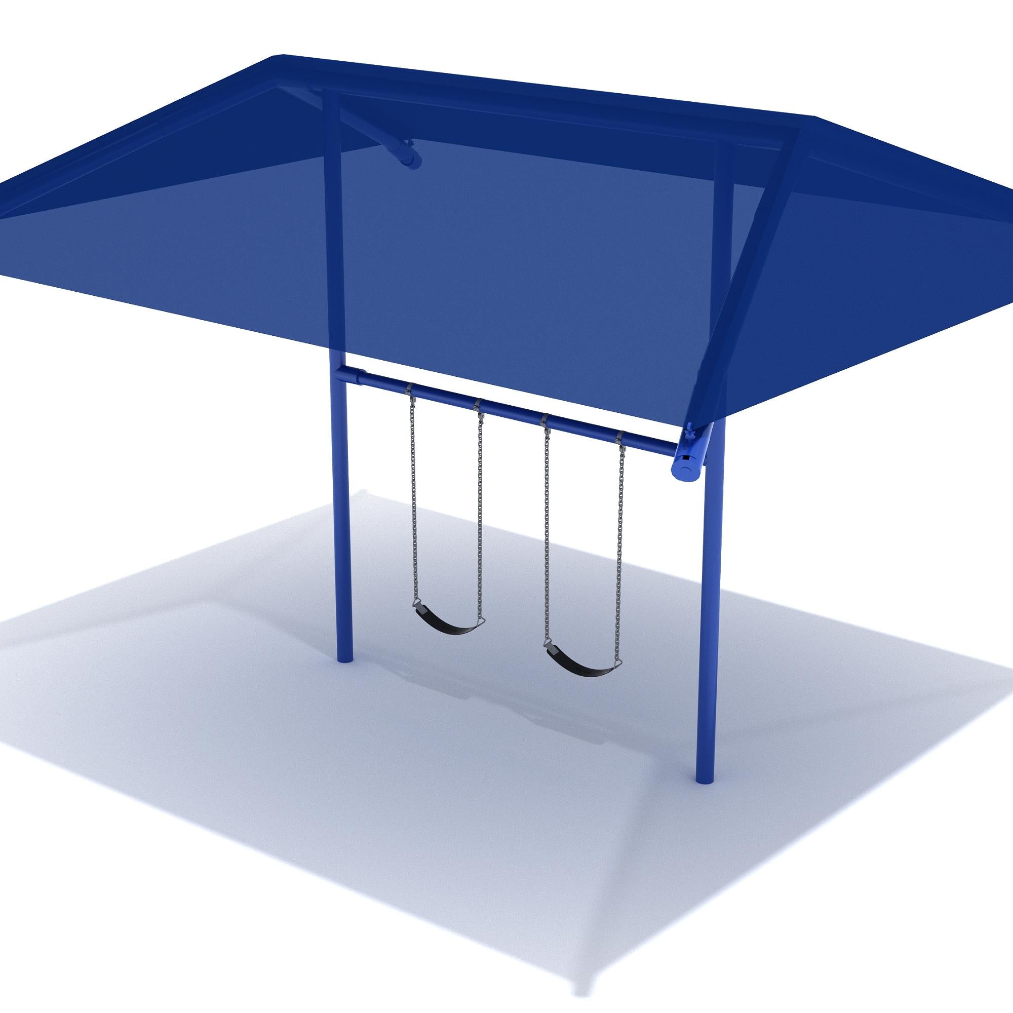 Commercial Swing Set with Integrated Shade commercial playground equipment