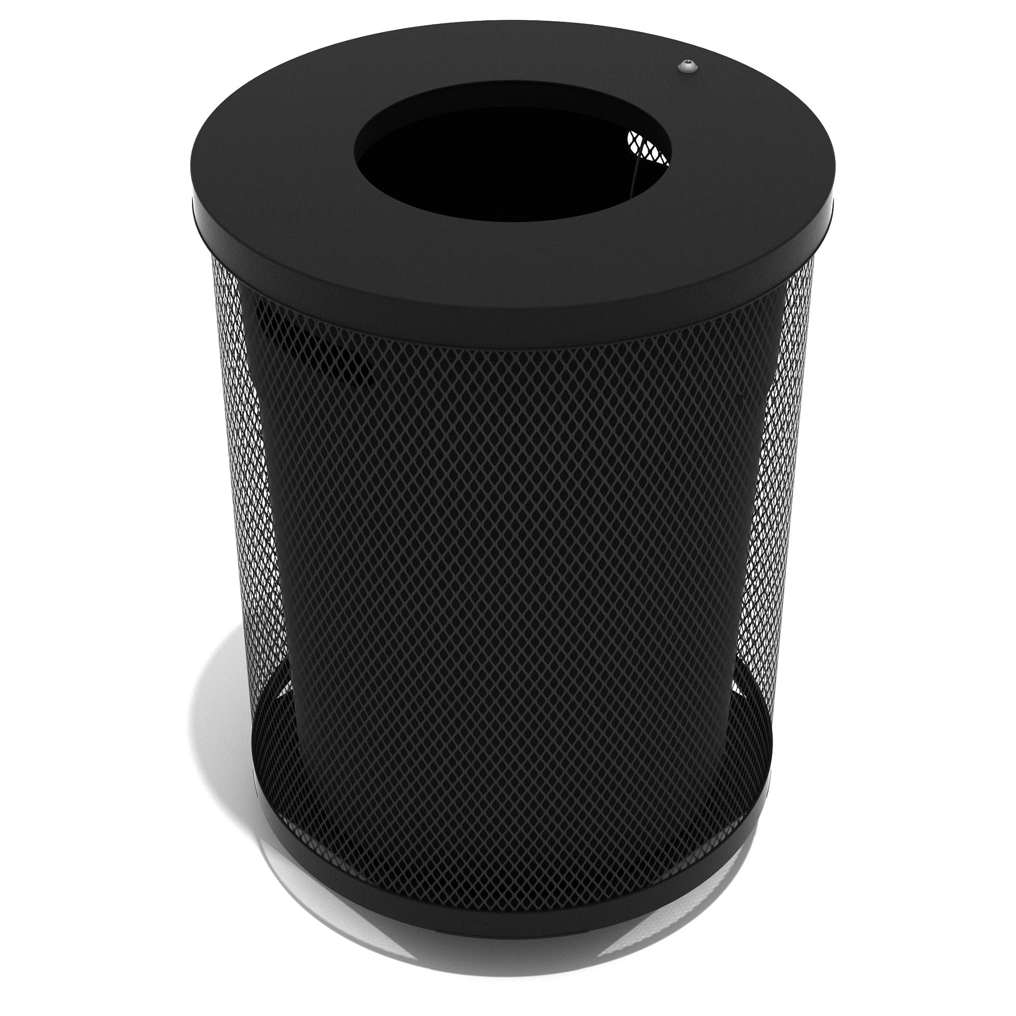 Expanded Steel Trash Receptacle with Liner, 32 Gallon commercial playground equipment