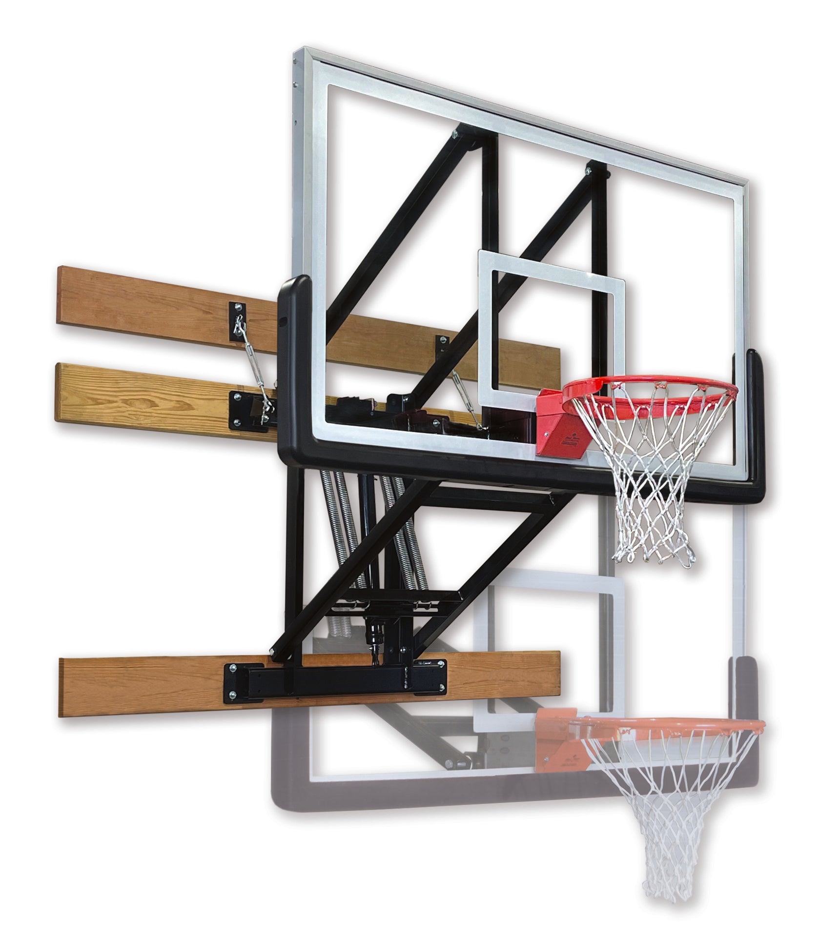 WallMonster Commercial Adjustable Wall-Mount Basketball Goal