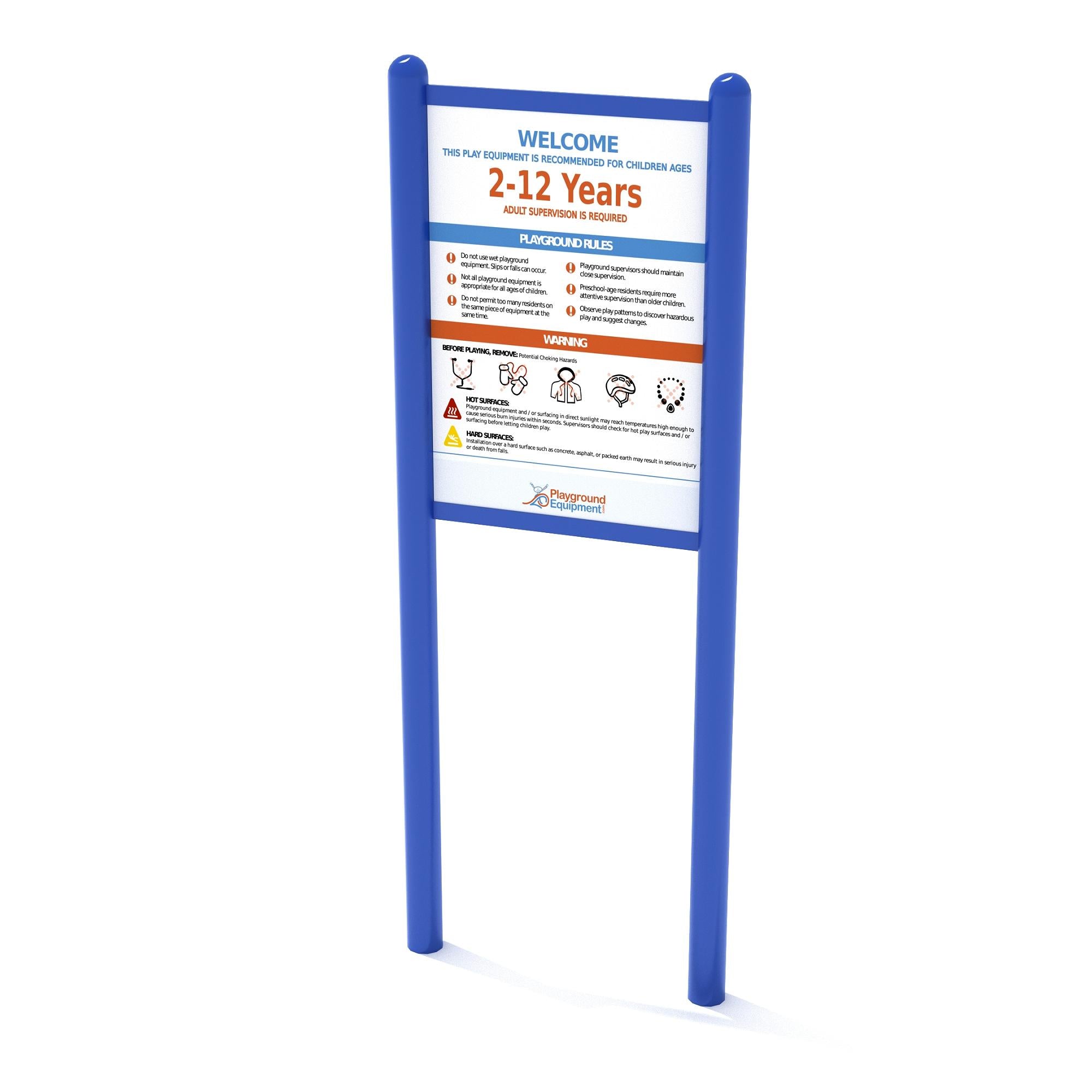 Double-Sided Safety and Welcome Sign, Custom Wording commercial playground equipment