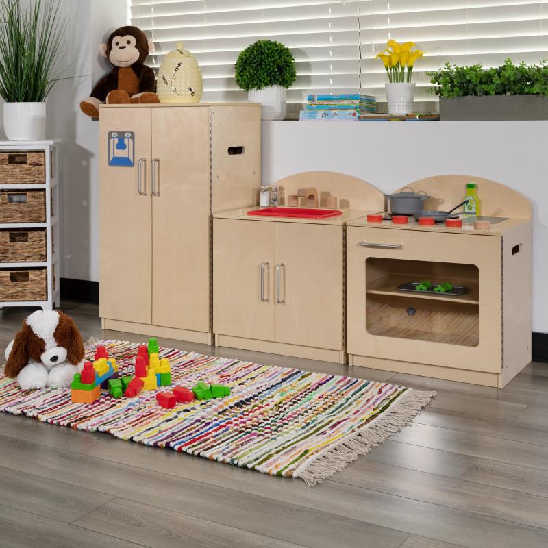 Hercules Children's Wooden Kitchen Set - Stove, Sink and Refrigerator for Commercial or Home Use - Safe, Kid Friendly Design