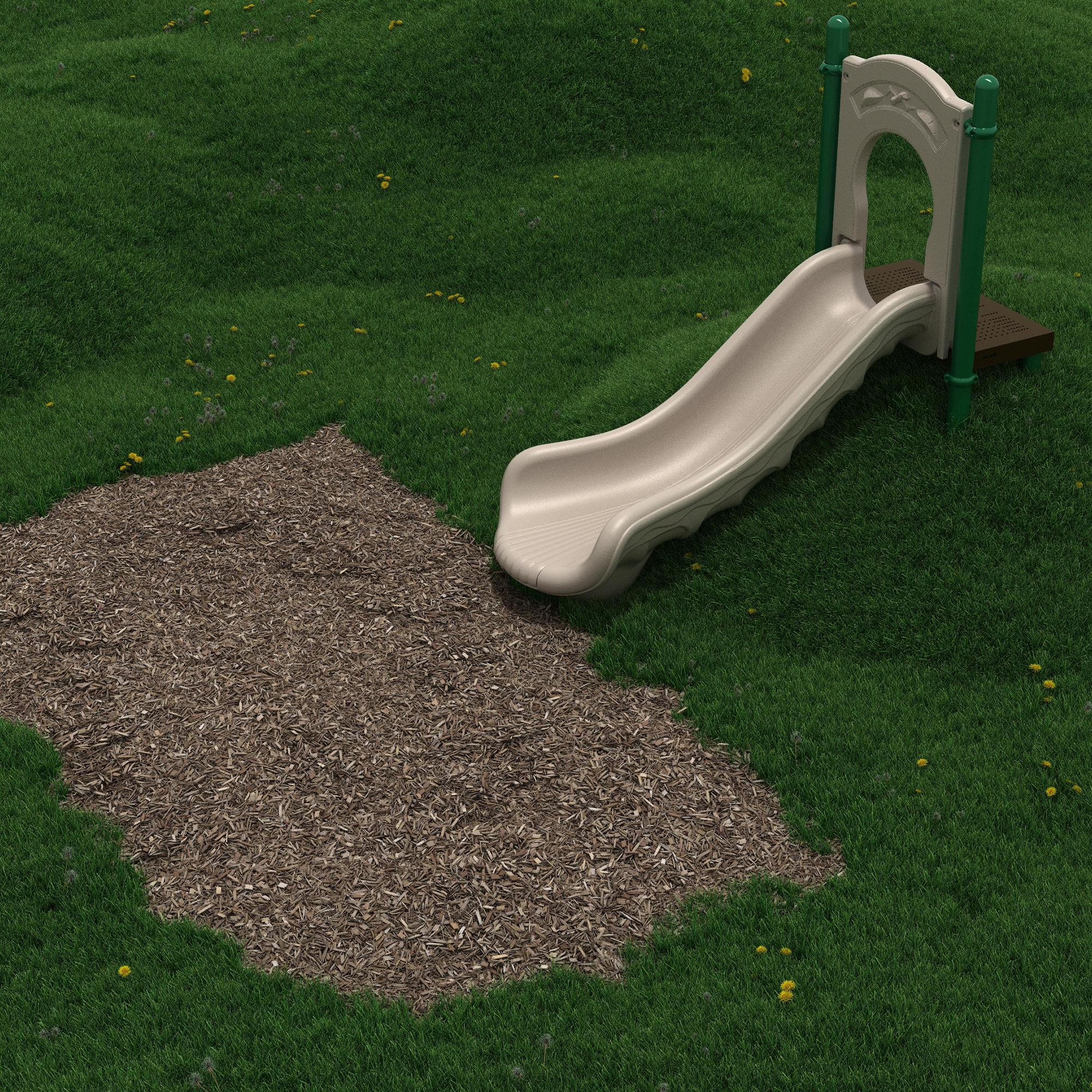3-Foot Single Straight Embankment Slide commercial playground equipment
