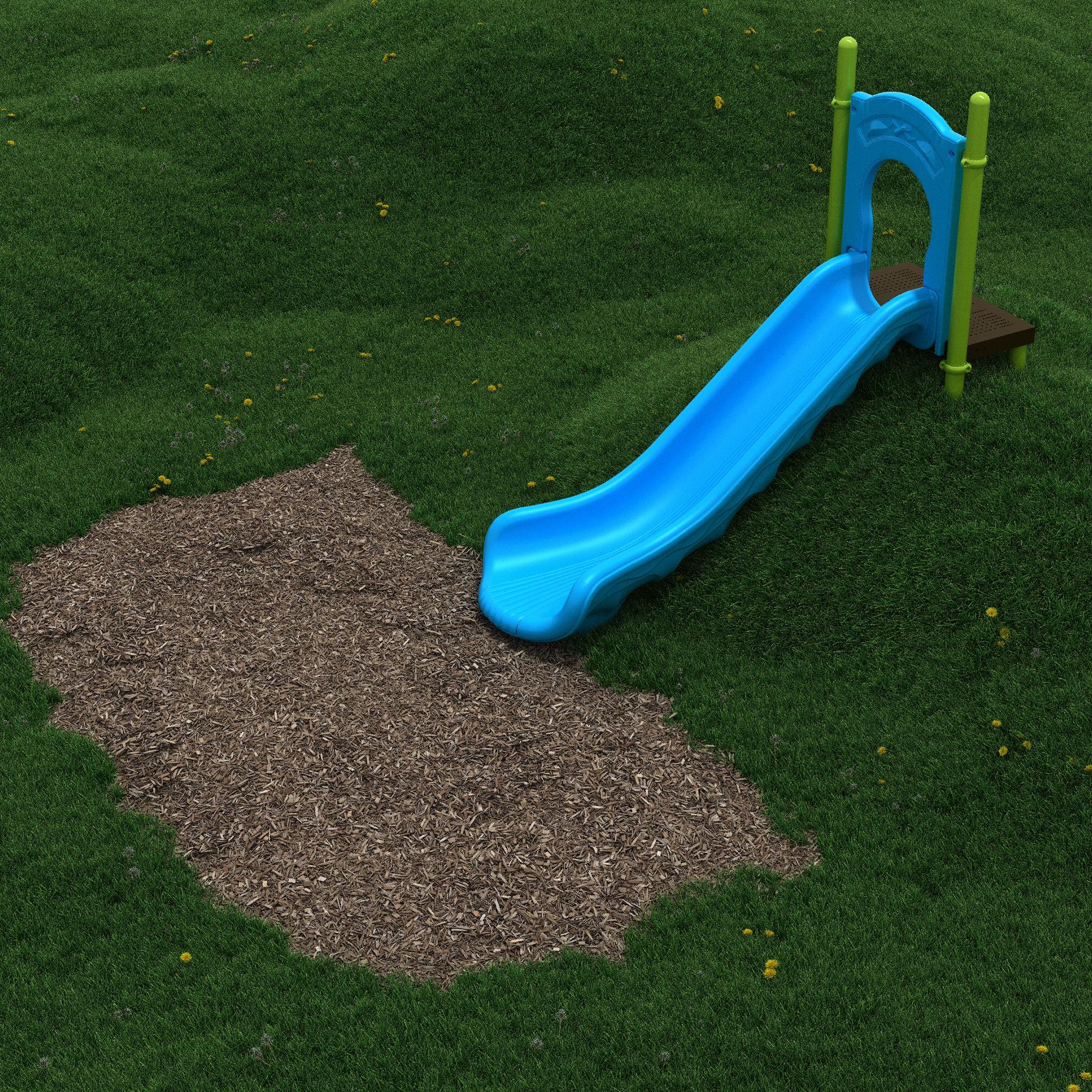 4-Foot Single Straight Embankment Slide commercial playground equipment