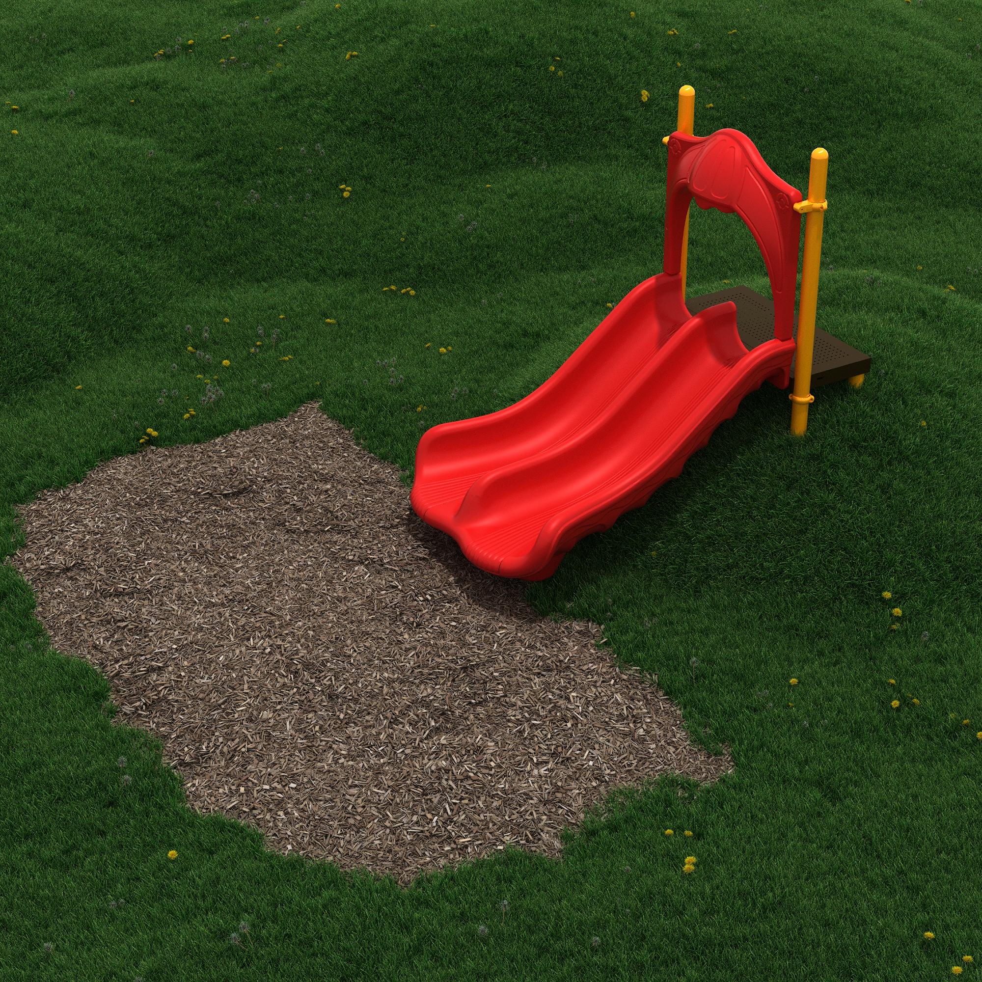 3-Foot Double Straight Embankment Slide commercial playground equipment