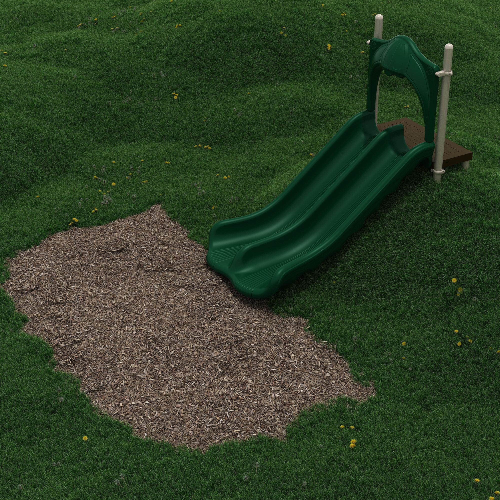 4-Foot Double Straight Embankment Slide commercial playground equipment