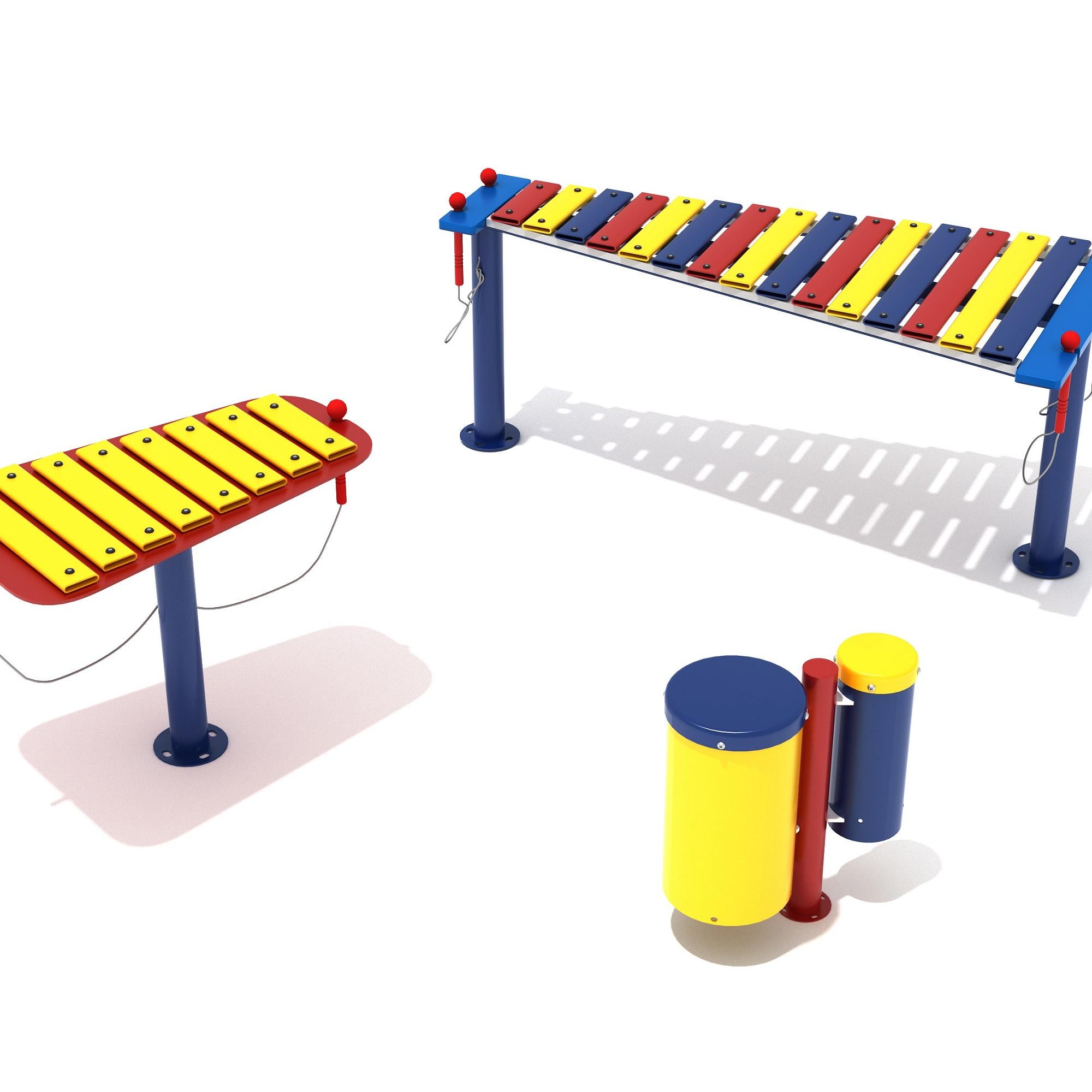 Rhythm Group of 3 — Includes Bongos, Metallophone, Glockenspiel commercial playground equipment