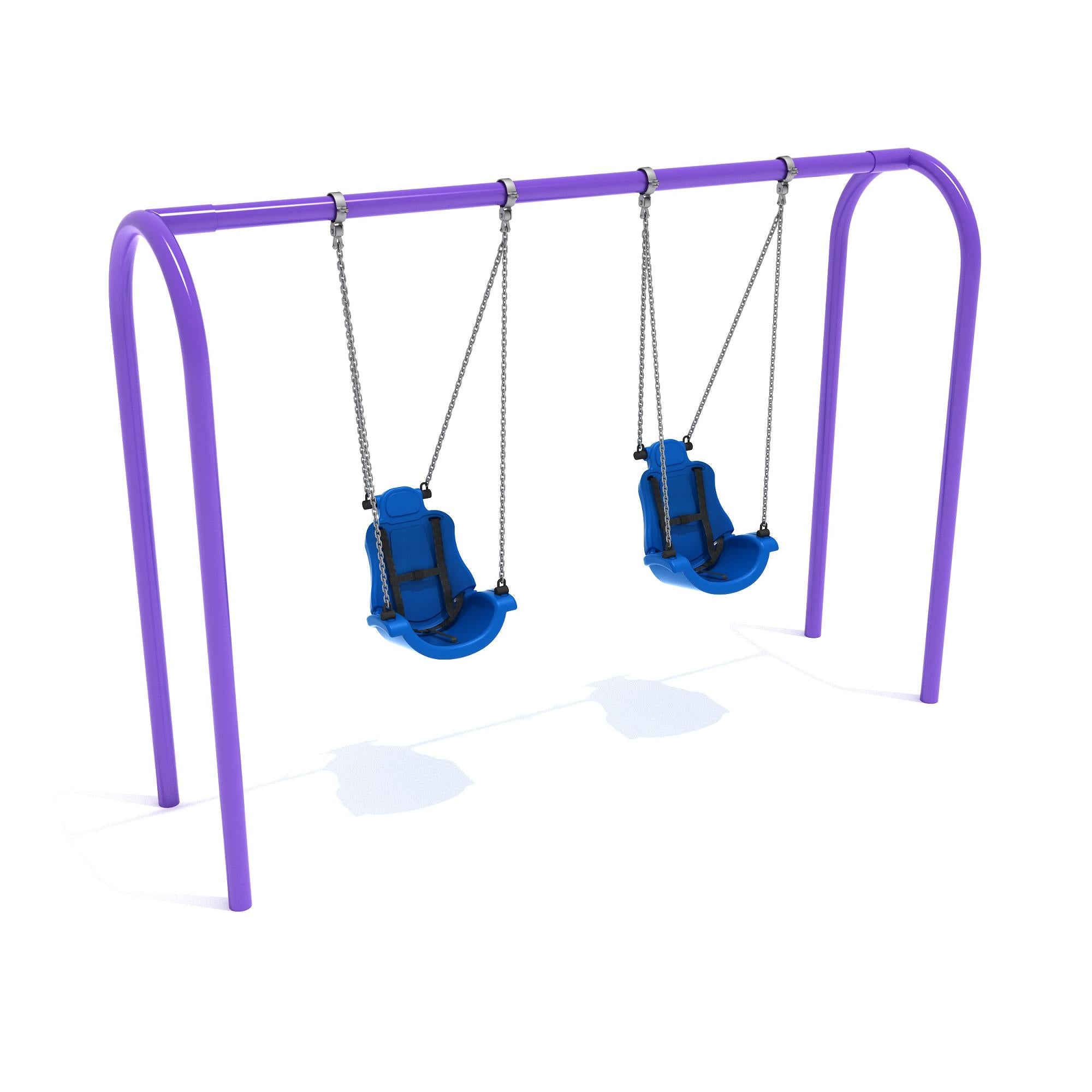 Child Adaptive Arch-Post Swing Set with 2 Seats commercial playground equipment