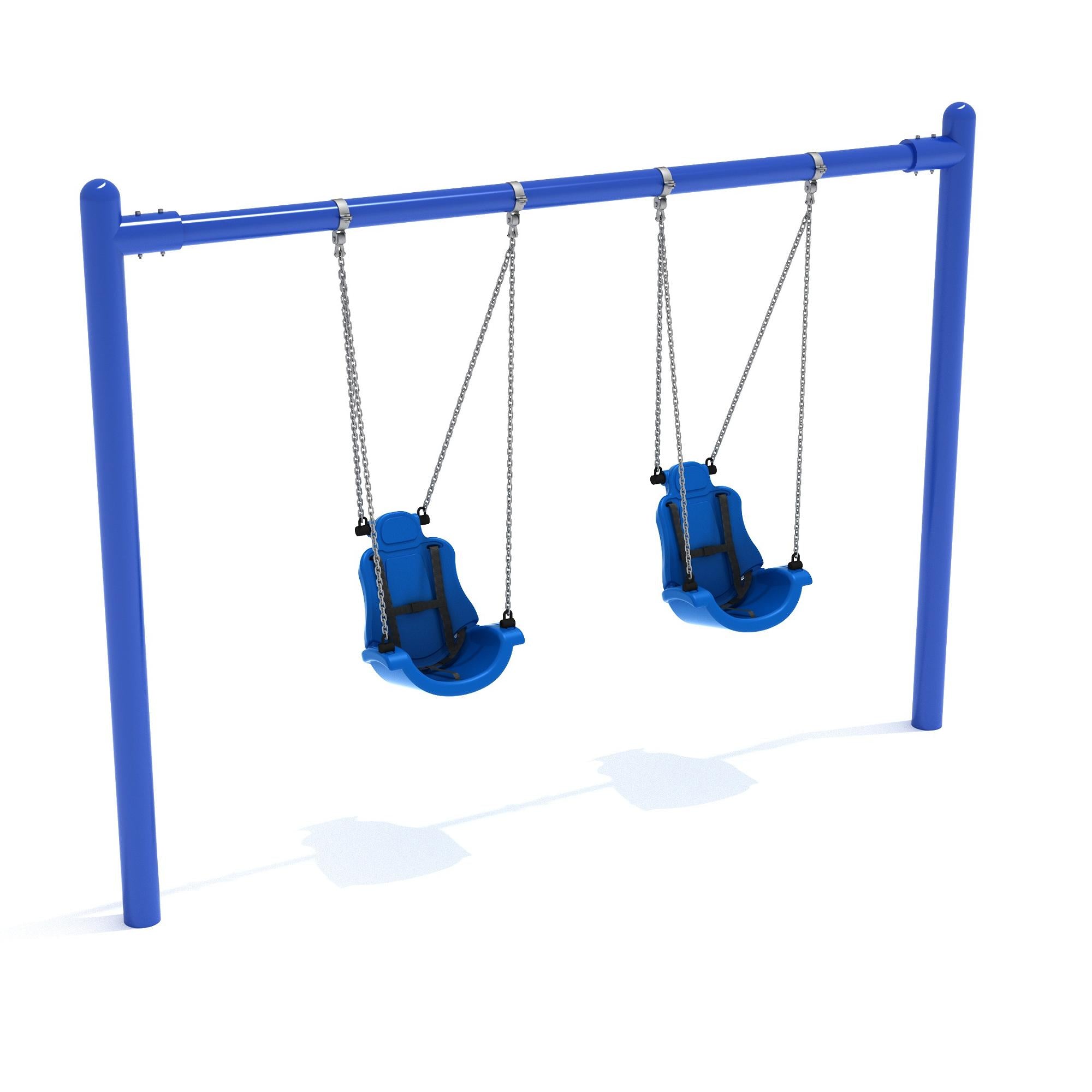 Child Adaptive Single-Post Swing Set with 2 Seats commercial playground equipment