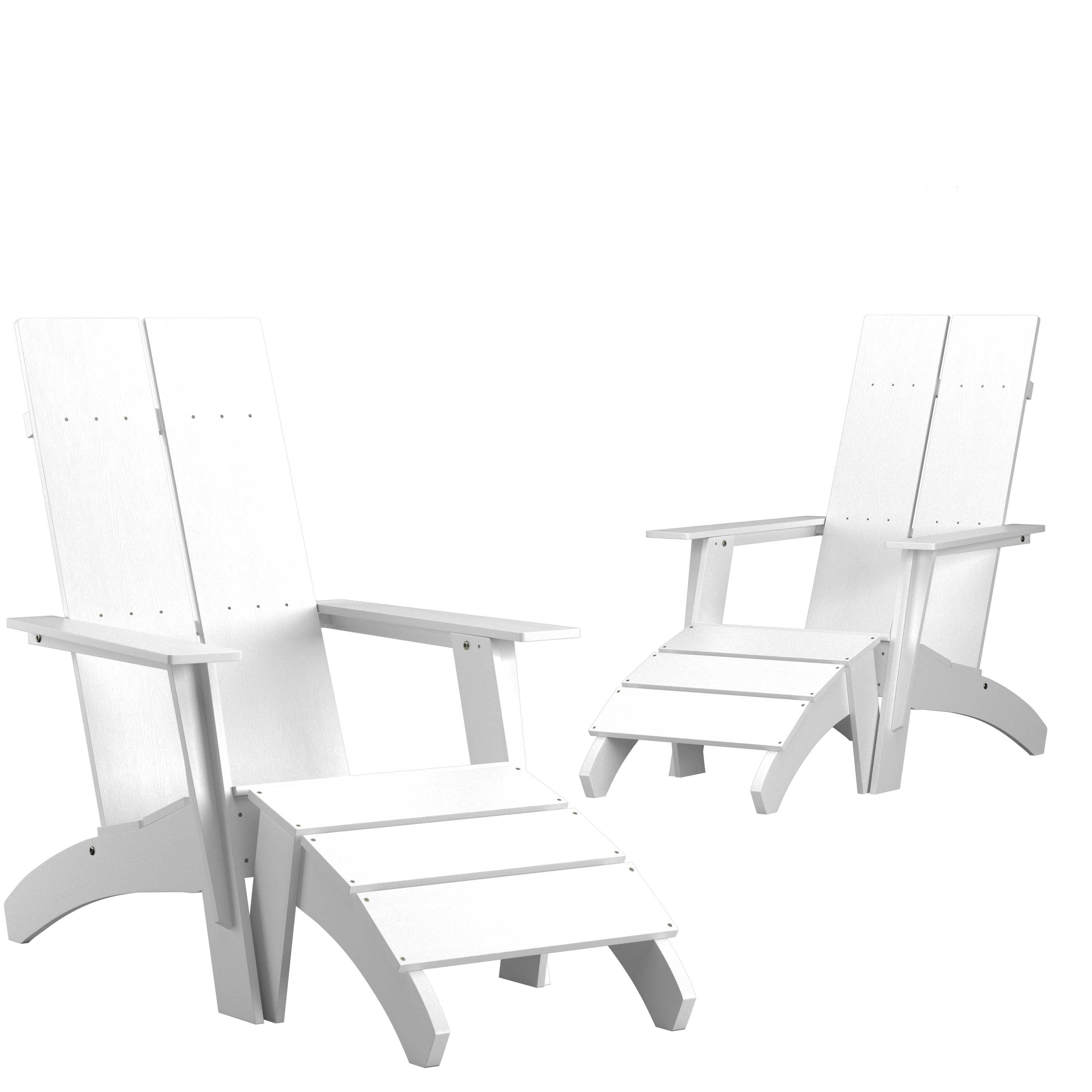 All-Weather Poly Resin Wood Adirondack Chairs with Foot Rests | 2 Pack - River City Play Systems