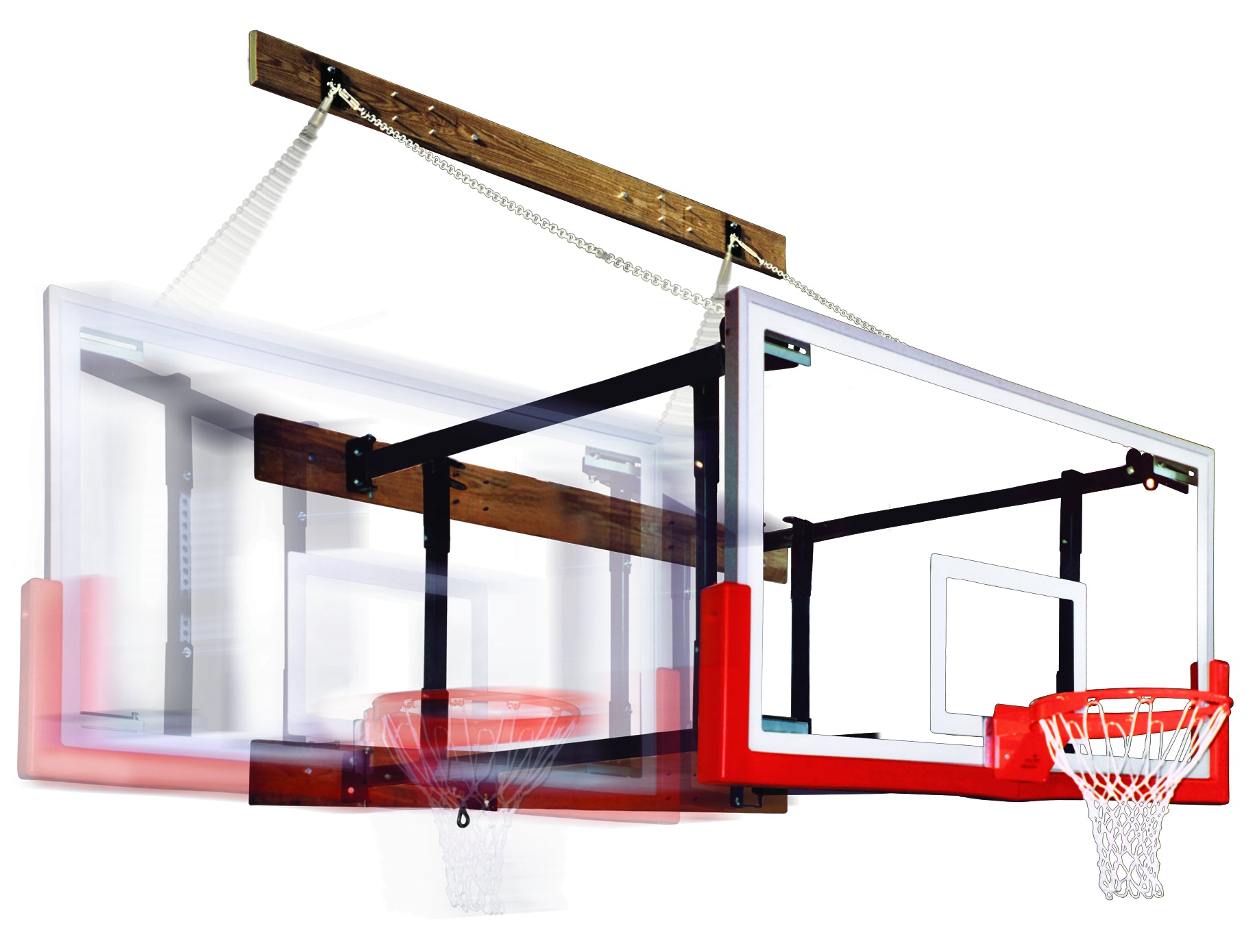 FoldaMount68 Commercial Folding Wall-Mount Basketball Goal