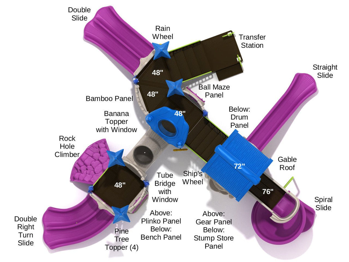 Banana Bonanza Commercial Playground detailed overhead view - Electric Energy