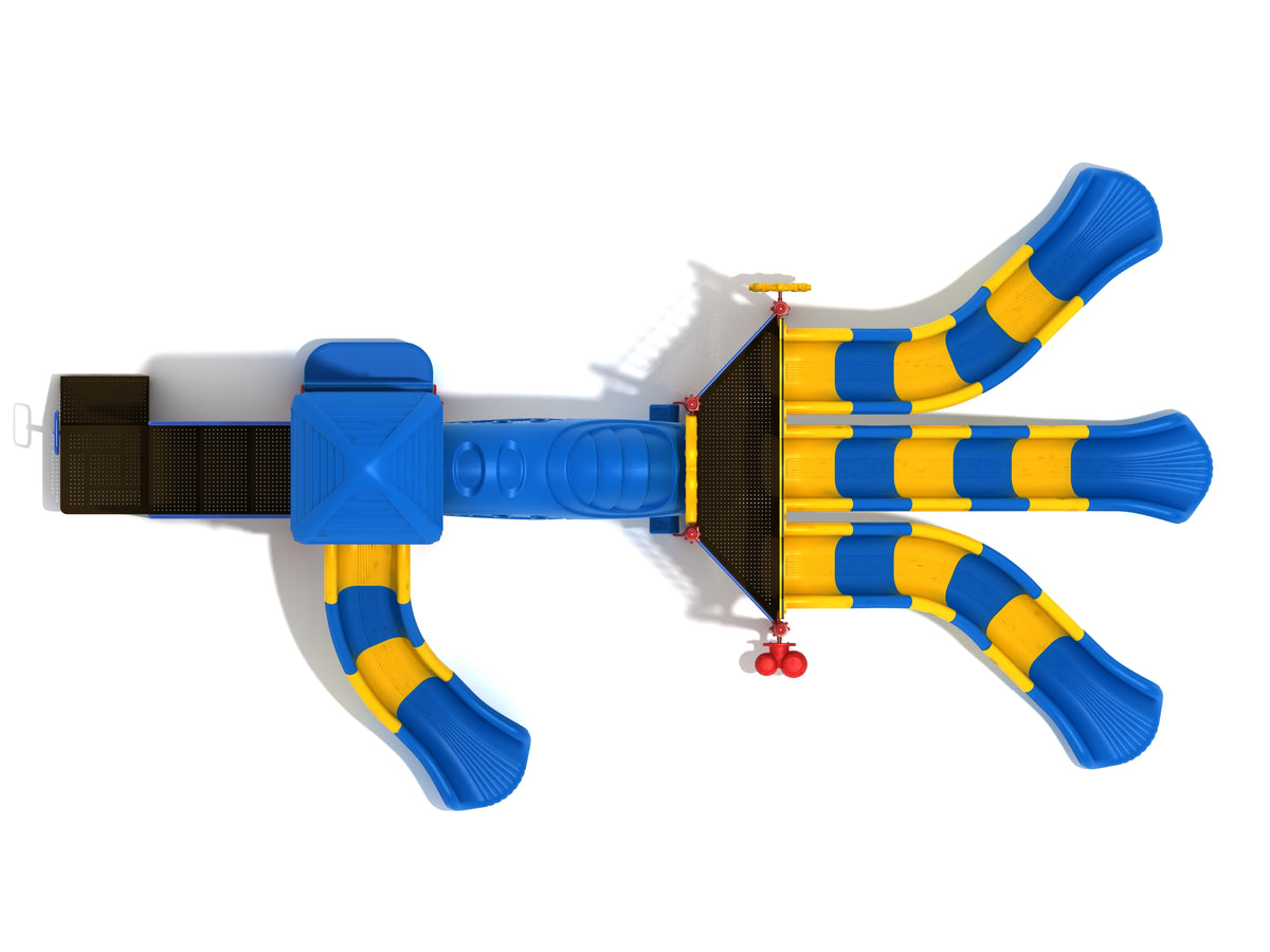 Casa Grande commercial playground in Primary colors, top-down view