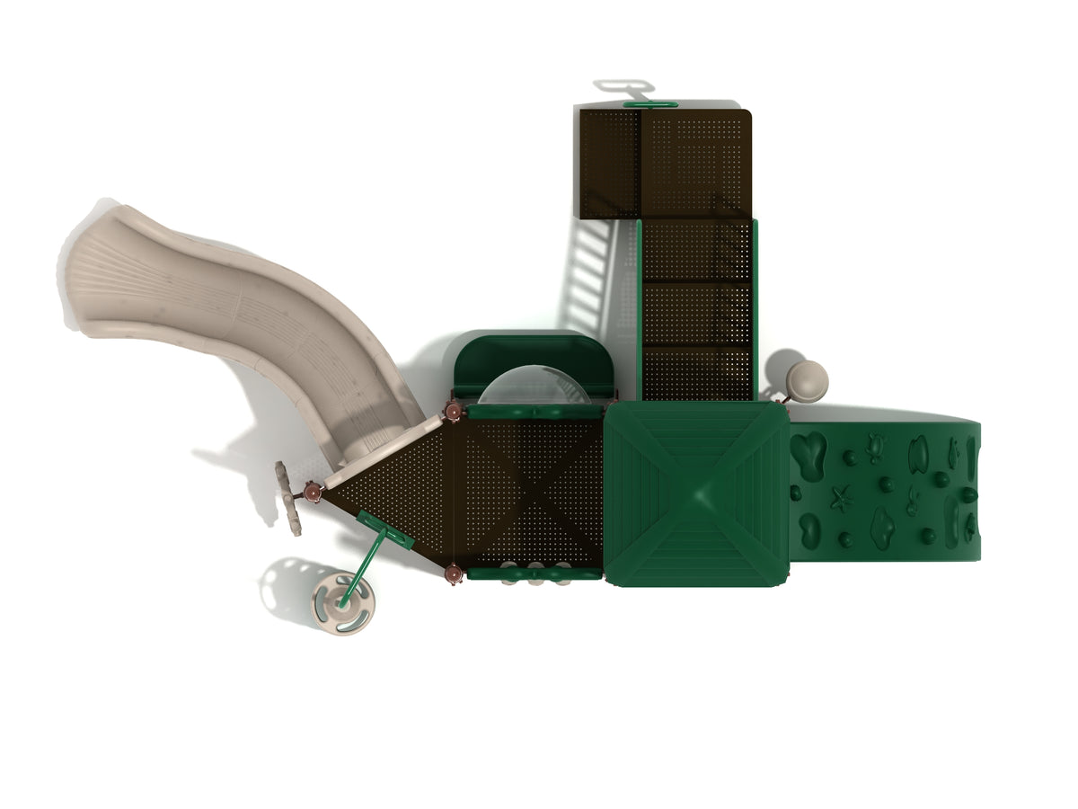 Diamond Head commercial playground in Neutral colors, top-down view