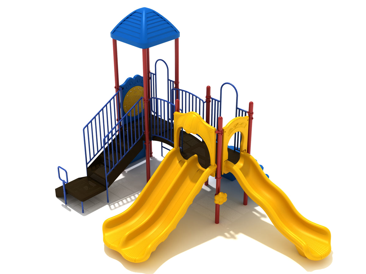 Gold Canyon commercial playground in Primary colors, alternate view